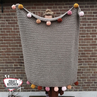 Chunky Woondeken met pompoms